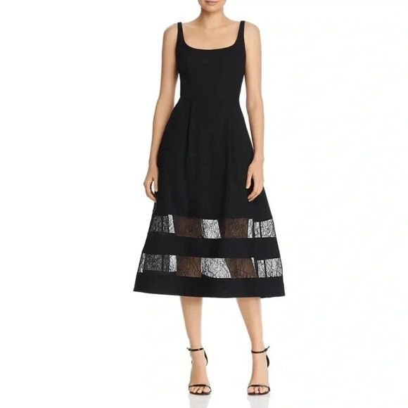 AIDAN MATTOX Spaghetti Strap Below The Knee Party Fit + Flare Dress - Picture 1 of 10